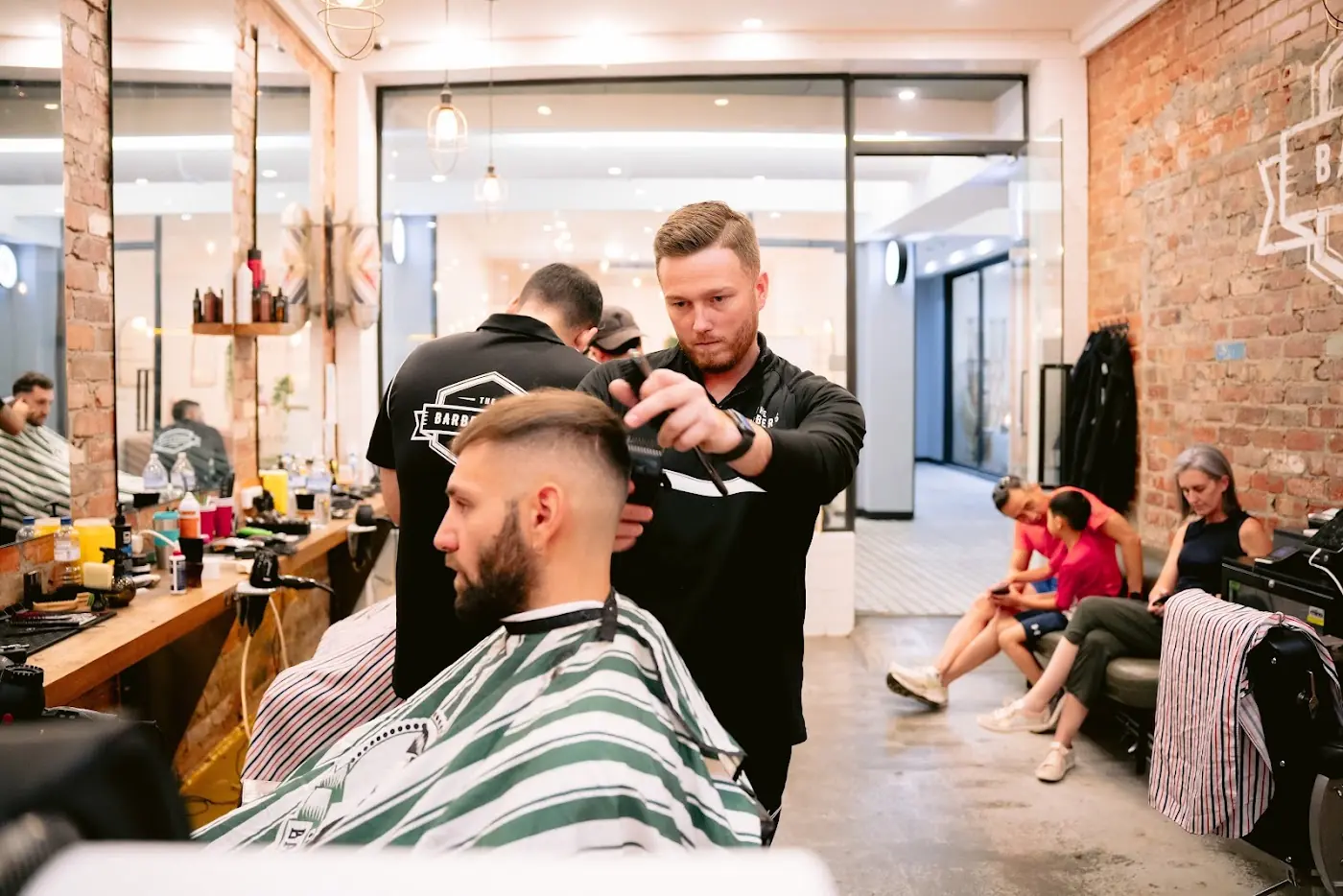 The barbershop floor at The Barber's Son