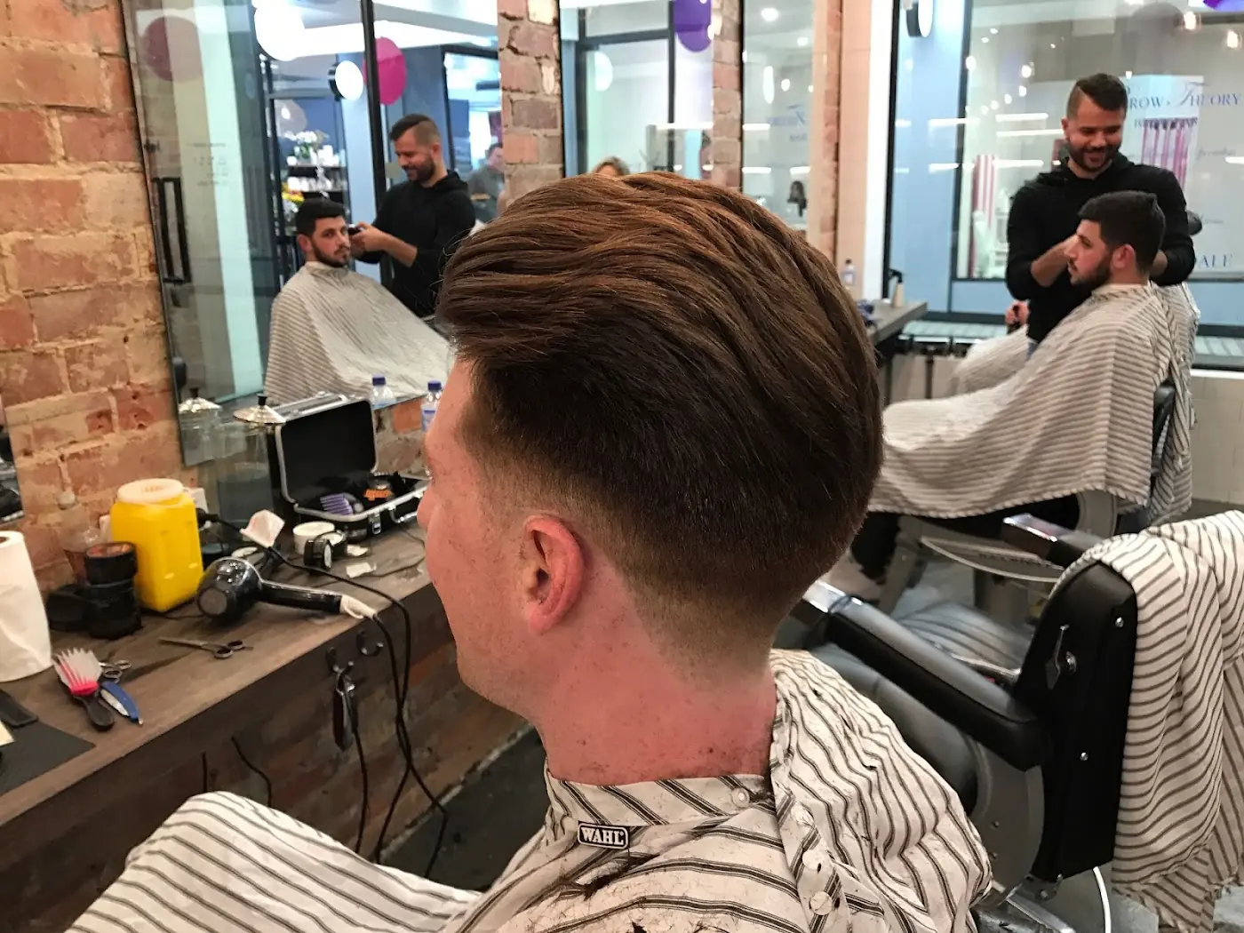 Side profile of a fresh fade